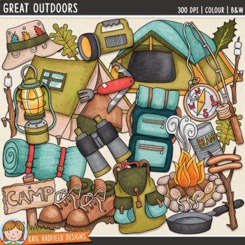 Preview of Camping Clip Art: Great Outdoors (Kate Hadfield Designs)