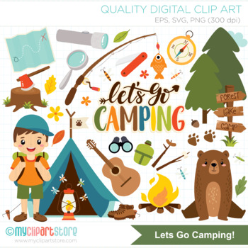 Camping Clipart, Boy Scouts, Girl Scouts, Wilderness, Wildlife, Fishing ...