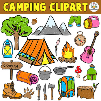 Camping Clipart, Summer Camp by Owlsome Vintage | TPT