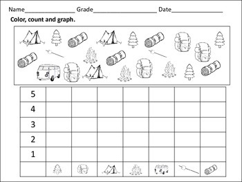 Camping (Color, Count and Graph): by Kids' Learning Basket | TpT