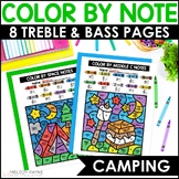 Music Coloring Pages - Camping Color by Note  - Treble Cle