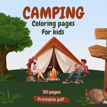 Preview of Camping Coloring Pages For Kids - Summer Fun Coloring Book