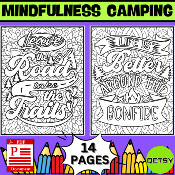 Camping Coloring Sheets: Over 50 Pages of Outdoor Tent & Camping  Illustrations. Coloring & Word Searches. Camping Activities for Teens, Kids  & Adults