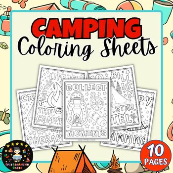 Camping Coloring Sheets: Over 50 Pages of Outdoor Tent & Camping  Illustrations. Coloring & Word Searches. Camping Activities for Teens, Kids  & Adults