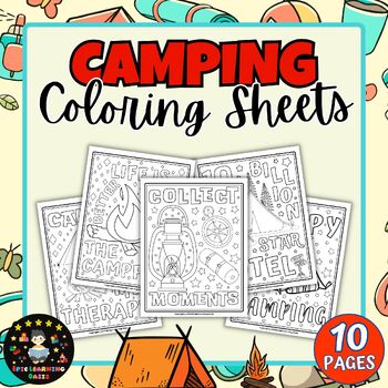 Preview of Camping Coloring Sheets Activity For Kids | Fun Summer Camping Coloring Sheets