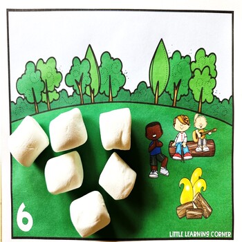 Preview of Camping Counting Math Mats | Numbers to 10 | Smores Summer Center