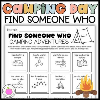 Preview of Camping Day Activity | Find Someone Who