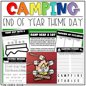 Preview of Camping Day - End of Year Theme Day Activities - Countdown to Summer