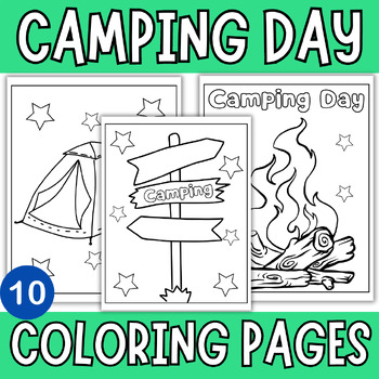 Preview of Camping Day End of the Year Coloring Pages - Camping Day Coloring Sheets