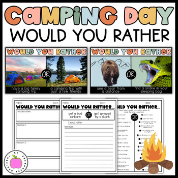 Preview of Camping Day Would You Rather Activity | Opinion Writing Prompts