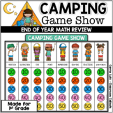 First Grade Math End of Year Review PowerPoint Game Campin