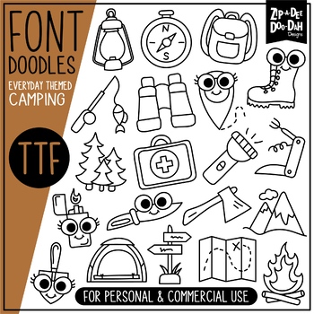 Preview of Camping Doodle Font {Zip-A-Dee-Doo-Dah Designs}