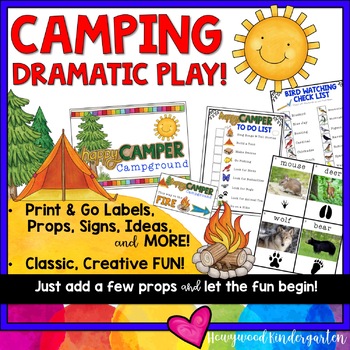 Preview of Camping Dramatic Play Center : props, signs, ideas, creative fun!!!