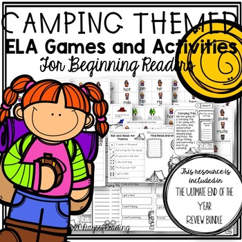 Preview of End of Year - Summer - Camping Theme - Reading Writing Phonics Activities SOR