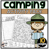 Camping Early Finisher Activity Pack | Word Search | Crossword
