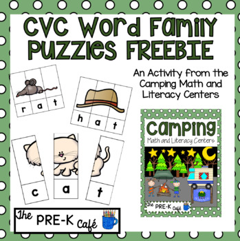 Preview of FREEBIE: CVC Word Family Puzzles for Preschool, Pre-K, Kindergarten