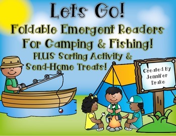 Preview of Camping & Fishing Foldable Emergent Readers!  Printable & Send-Home Snack Tags