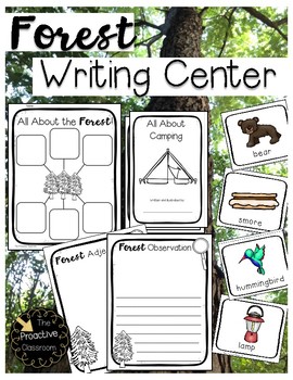 Preview of Camping / Forest Activities: Writing Prompts, Writing Paper, and Word Wall Cards