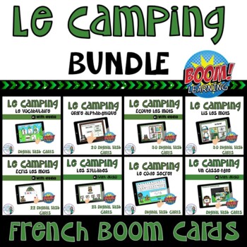 Preview of Camping:  French Summer themed Digital Task Cards BUNDLE - BOOM CARDS