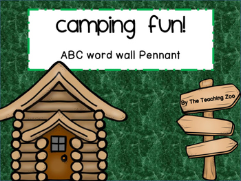Preview of Camping Fun! ABC Word Wall Pennant Banner for Classroom Decor