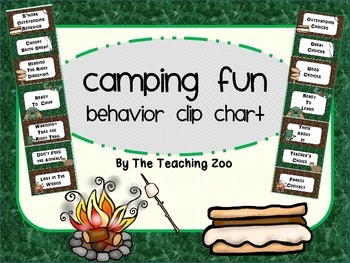 Preview of Camping Theme Behavior Clip Chart