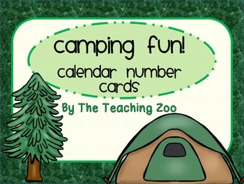 Preview of Camping Fun! Calendar Number Cards