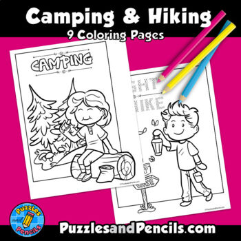 hiking coloring page