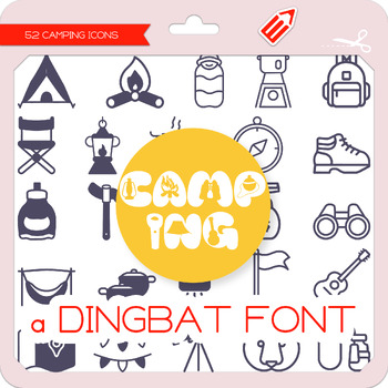 Preview of Camping Icons Dingbat Font - W Λ D L Ξ N