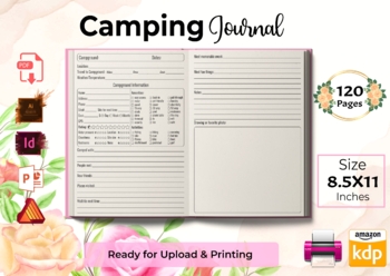Preview of Camping Journal - KDP Interior : Editable Templates
