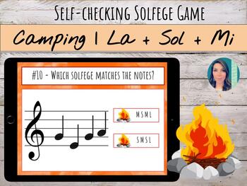 Preview of Camping |  La Sol Mi | Solfege Self-Checking Game