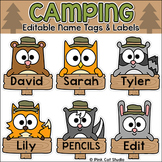 Camping Theme Classroom Student Name Tags Editable - Woodl