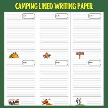 Preview of Camping Lined Writing Paper