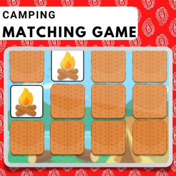 Preview of Camping Matching Game | Memory | BOOM Cards