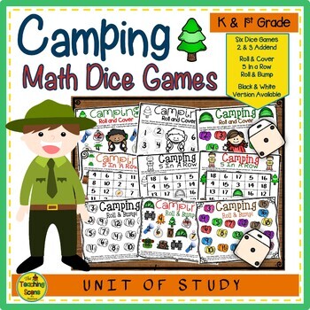 Preview of Camping Math Center Dice Games