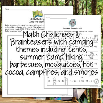 Camping Theme Activities | Camping Math | Summer Math Worksheets