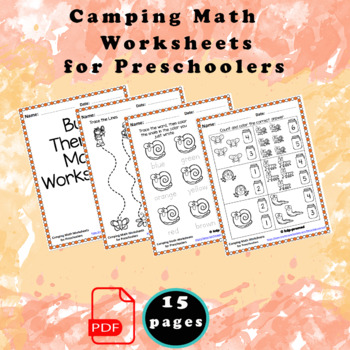 Camping Math Worksheets for Preschoolers by super kidspro | TPT