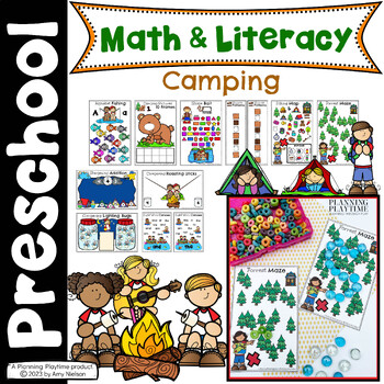 Preview of Camping Math and Literacy Centers Preschool