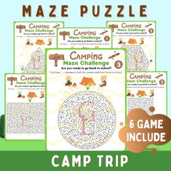 Preview of Camping Maze puzzle logic Math literacy problem solving activity primary middle