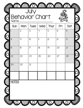 Daily Behavior Chart Pdf