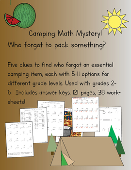 Preview of Camping Mystery Math