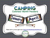 Camping (Outdoors) Calendar Month Headers