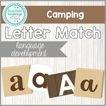 Preview of Camping - Preschool Language S’more Letter Match