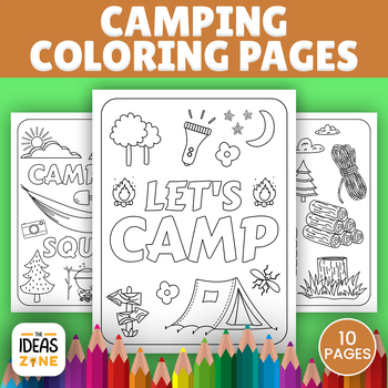 Camping Printable Coloring Pages: Fun Outdoor Adventures by The Ideas Zone