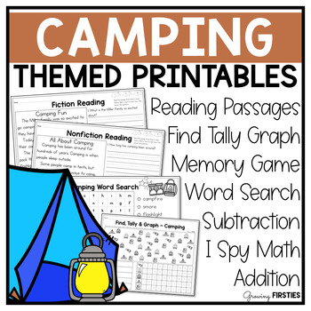 Preview of Camping Printables Math ELA for 1st Grade