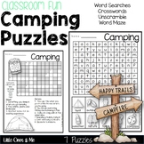 Camping Puzzles Word Search Crossword Activities