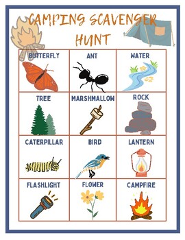 Camping Scavenger Hunt by Piper and Paper | TPT