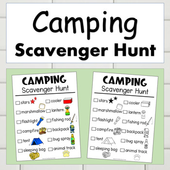 Camping Scavenger Hunt Outdoor Scavenger Hunt by Hands On Teaching Ideas