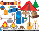 Camping Set Clipart Digital Clip Art Graphics 72 images cod29