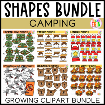 Preview of Camping Shapes Clipart GROWING BUNDLE - Summer
