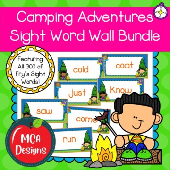 Preview of Camping Sight Word Wall Bundle